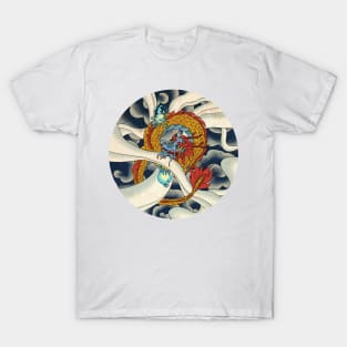 Minhwa: Asian Dragon with Magic Pearl D Type (Korean traditional/folk art) T-Shirt